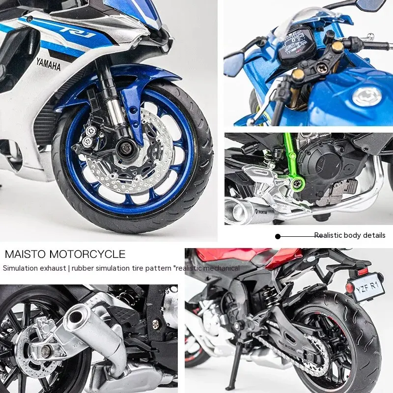 체중계 오토바이 모델 다이 캐스트 금속, 플라스틱 부품, 오토바이 2020, 야마하 YZF-R6, 1:12