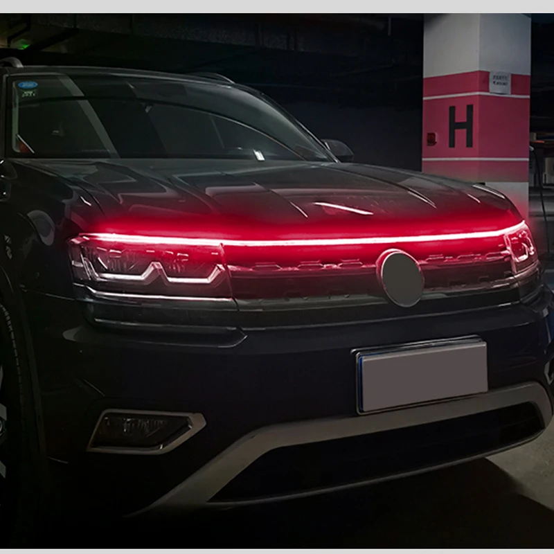 1pcs Sequential Scan Led Car Hood Lights Universal Headlight Strip Car