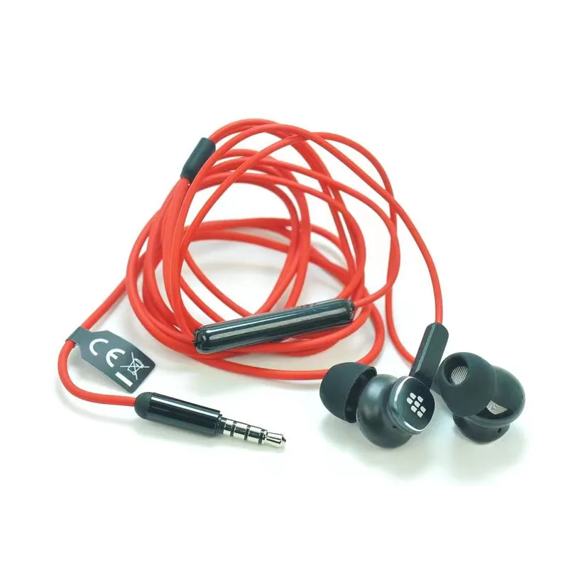 1.2m Original In Ear Stereo Headset Red WH70 for BlackBerry Classic KEY2 3.5mm In-Ear BlackBerry Phone with Music Wire Control