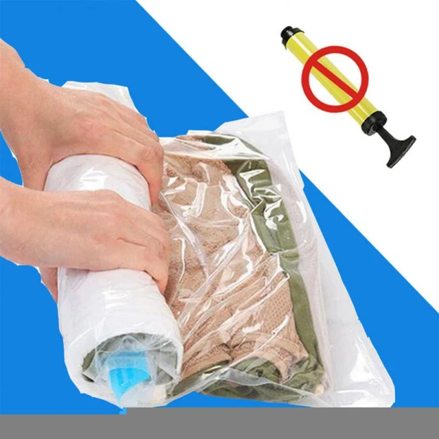 1 Pc Clothes Compression Storage Bags Hand Rolling Clothing Plastic Vacuum  Packing Sacks Travel Space Saver Bags For Luggage - Storage Bags -  AliExpress