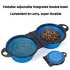 350ml pet double bowl design foldable bowl travel portable durable eating and drinking two-in-one dog bowl cat bowl foldable 6