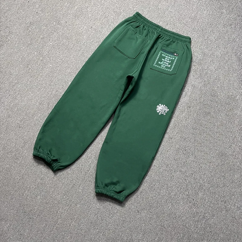 High Street Green Sweatpants ADWYSD Pants Sunroll Fleece Zipper Pocke Cleanfit Casual Trousers T Men Women 2