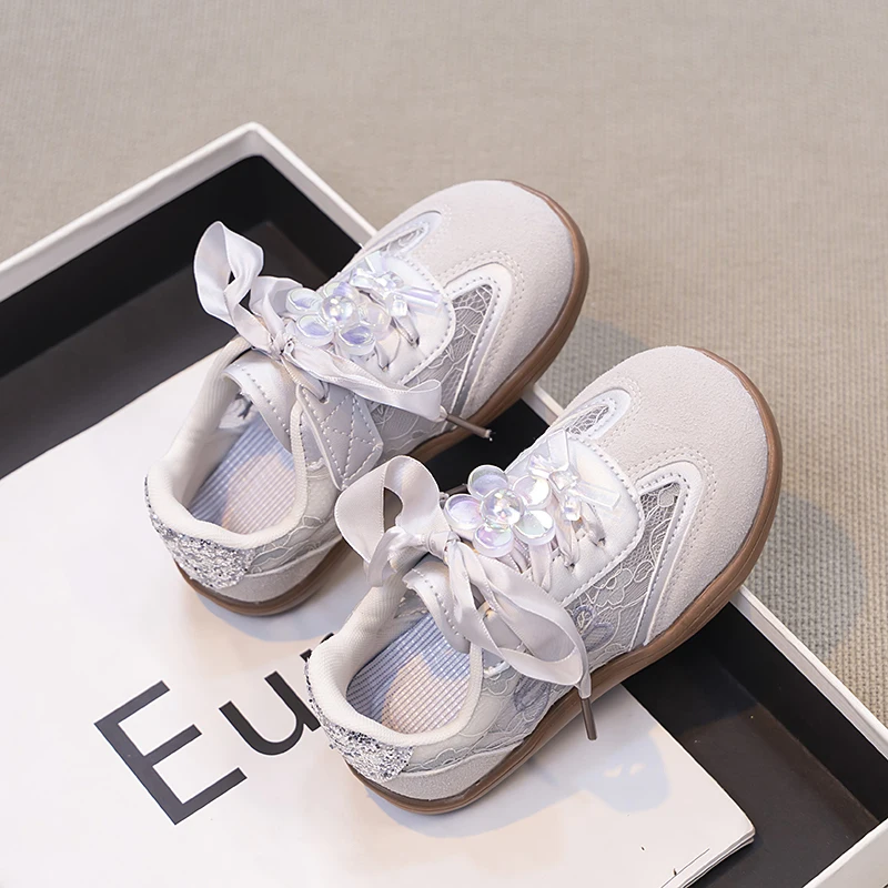 Girls Floral Print Mesh Tennis Shoes for Summer