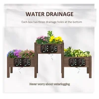Wooden Planter、Flower shelf,Wood Planter Box-Coffee 2