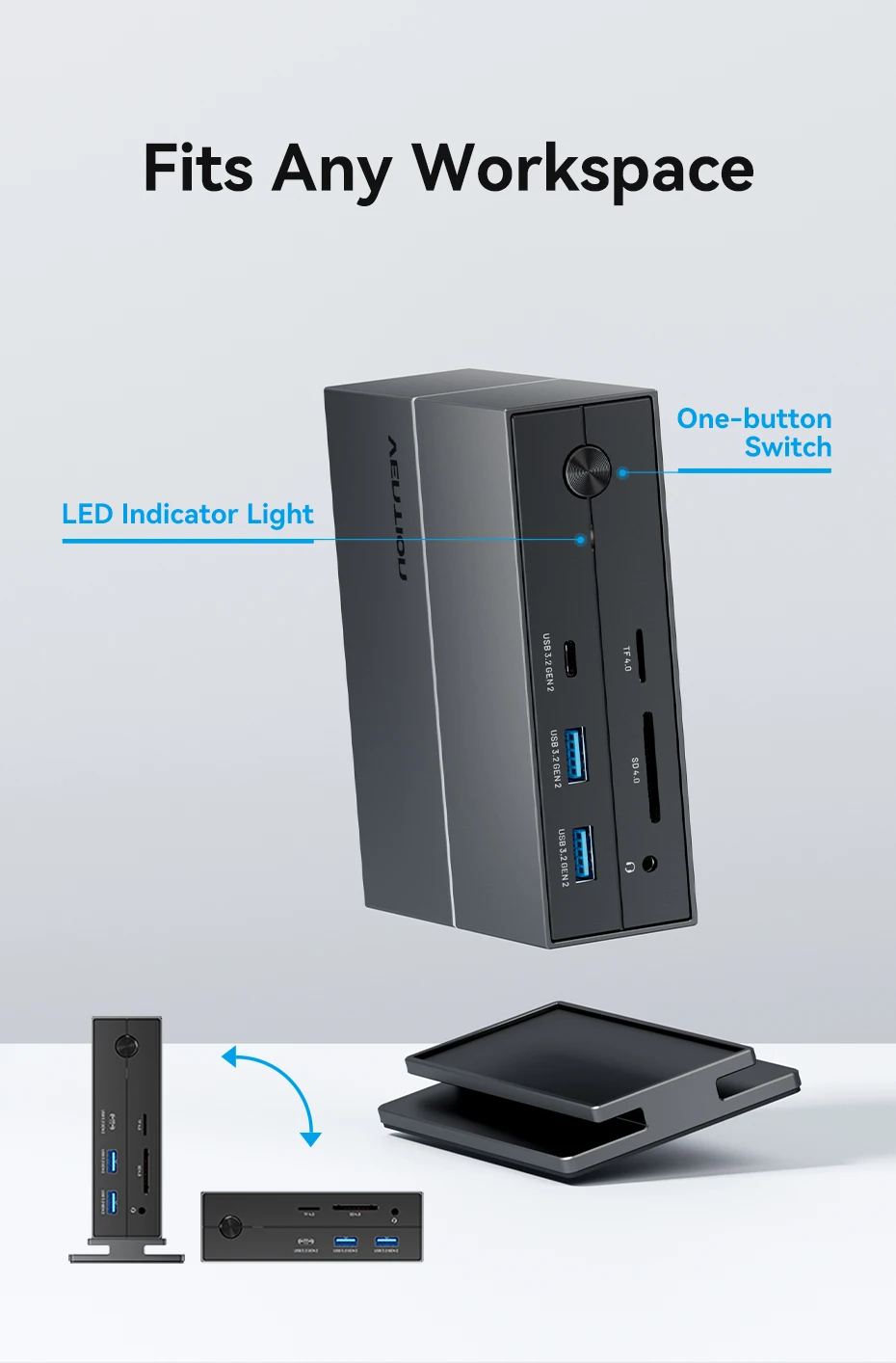 Thunderbolt 4 Dock, USB C Hub 14-Port 8K@30Hz Multifunctional USB HUB Docking St