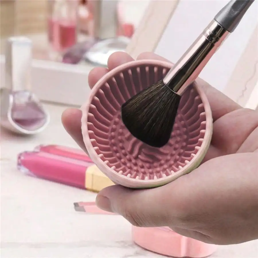 Makeup Brush Cleaning Bowl and Pad for Eyebrow Face Blush Eye Brush