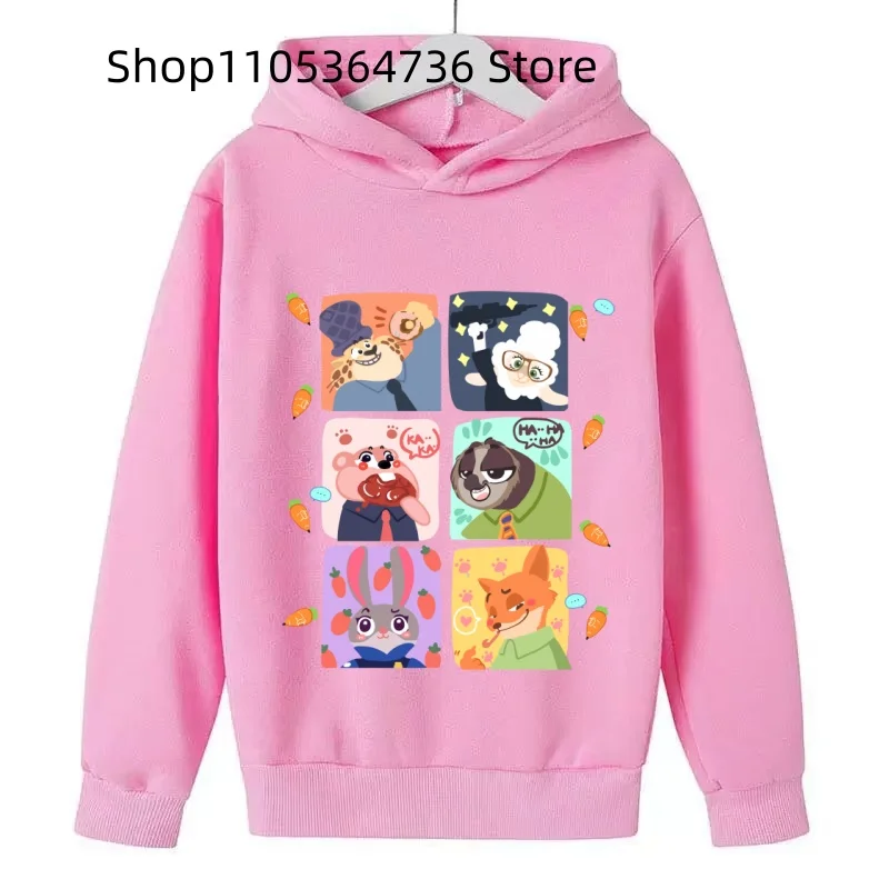 Zootopia 아동용 운동복 토끼 Judini 후드티 소년 소녀 의류 가을, 겨울 따뜻한 아동용 후드티