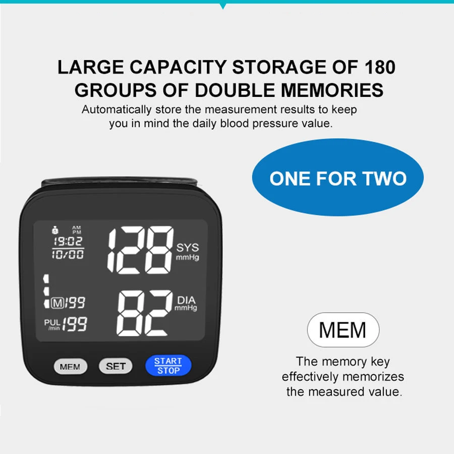 Home Use Electronic Blood Pressure Upper Arm Blood Pressure MonitorBacklit LED Heart Rate All-in-One