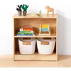Rubber Wood Montessori Shelf and Toy Storage, 23.6" L, Compact Toddler Bookshelf , Solid Wood Storage Cabinet Shelves 1