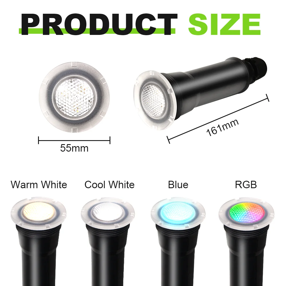 12W 18W RGB LED 스파 조명 AC12V 니치리스 매립형 피팅 교체용 수중 욕조 램프 수영장 전구 D55mmxH161mm