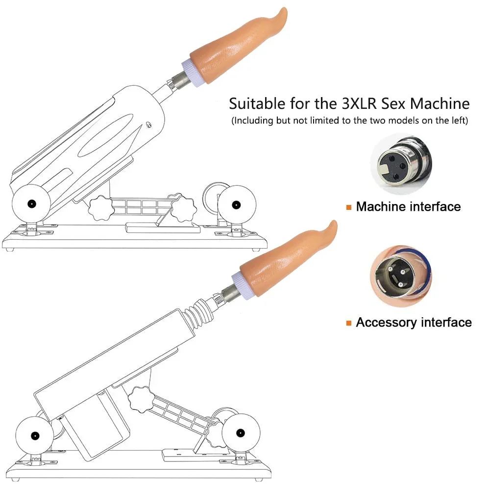 Sex Machine Attachments Realistic Dildos with 3XLR Connector for Love Machines Accessories Sex Toys for Women Masturbation