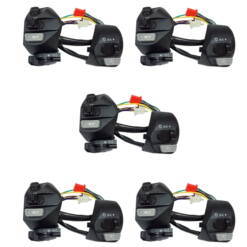 

5 Pcs 22Mm Motorcycle Switches ON/OFF Button Handlebar Ontrol Horn Turn Signal Start Switch For Yamaha MIO LC135