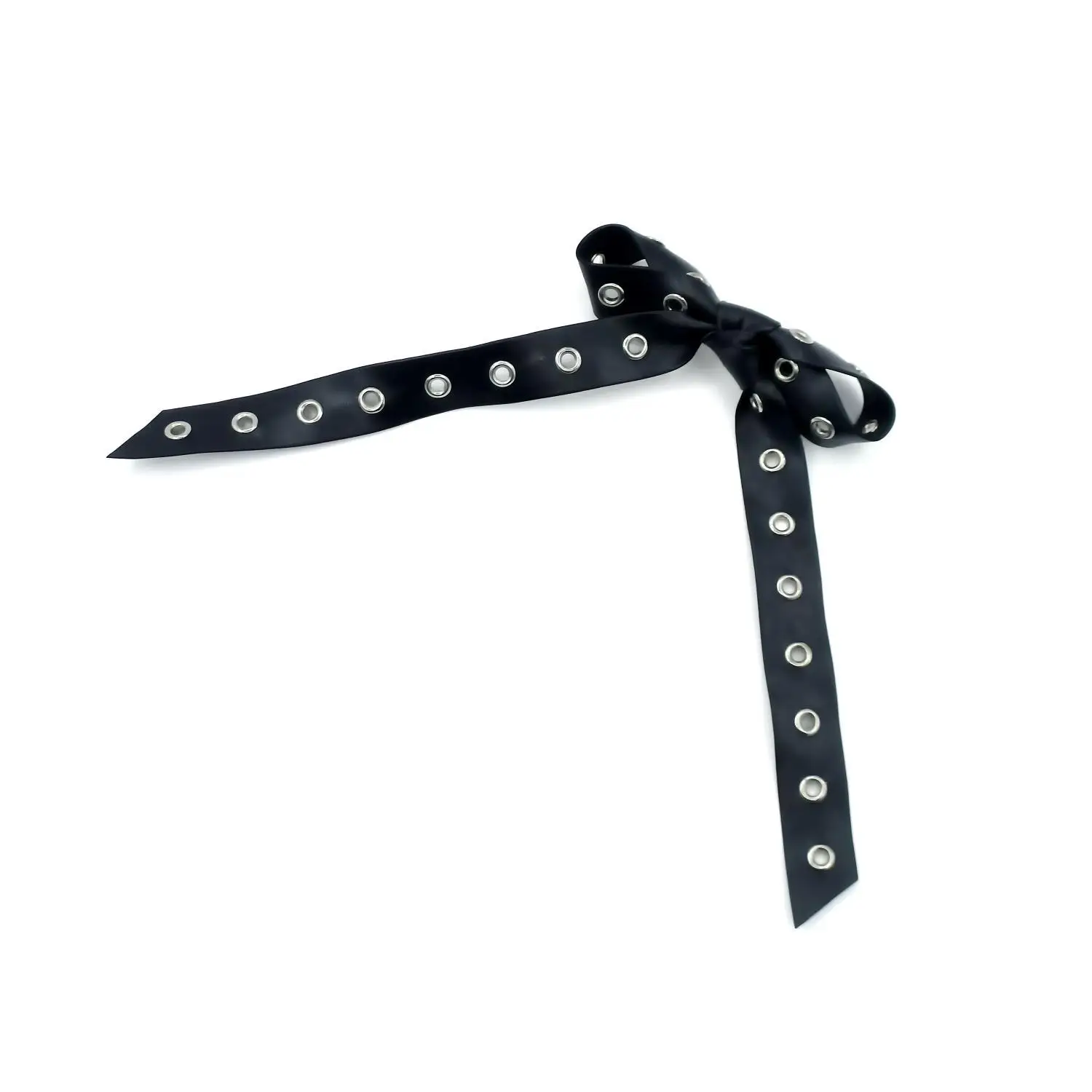 PU Rivet Bow Hair Clip for Women Punk Elegant Ancola Red AncoraRed Button Bow Hair Clips Women