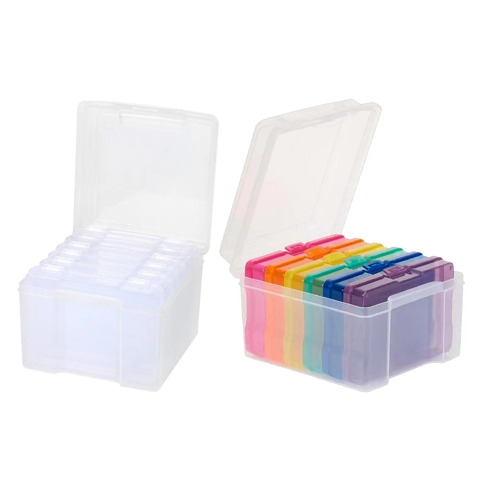 

5x7 inch Photos Cases and Clear Craft Keeper with Buckle Design 6 Inner Cases Storage Container Box for Living Rooms