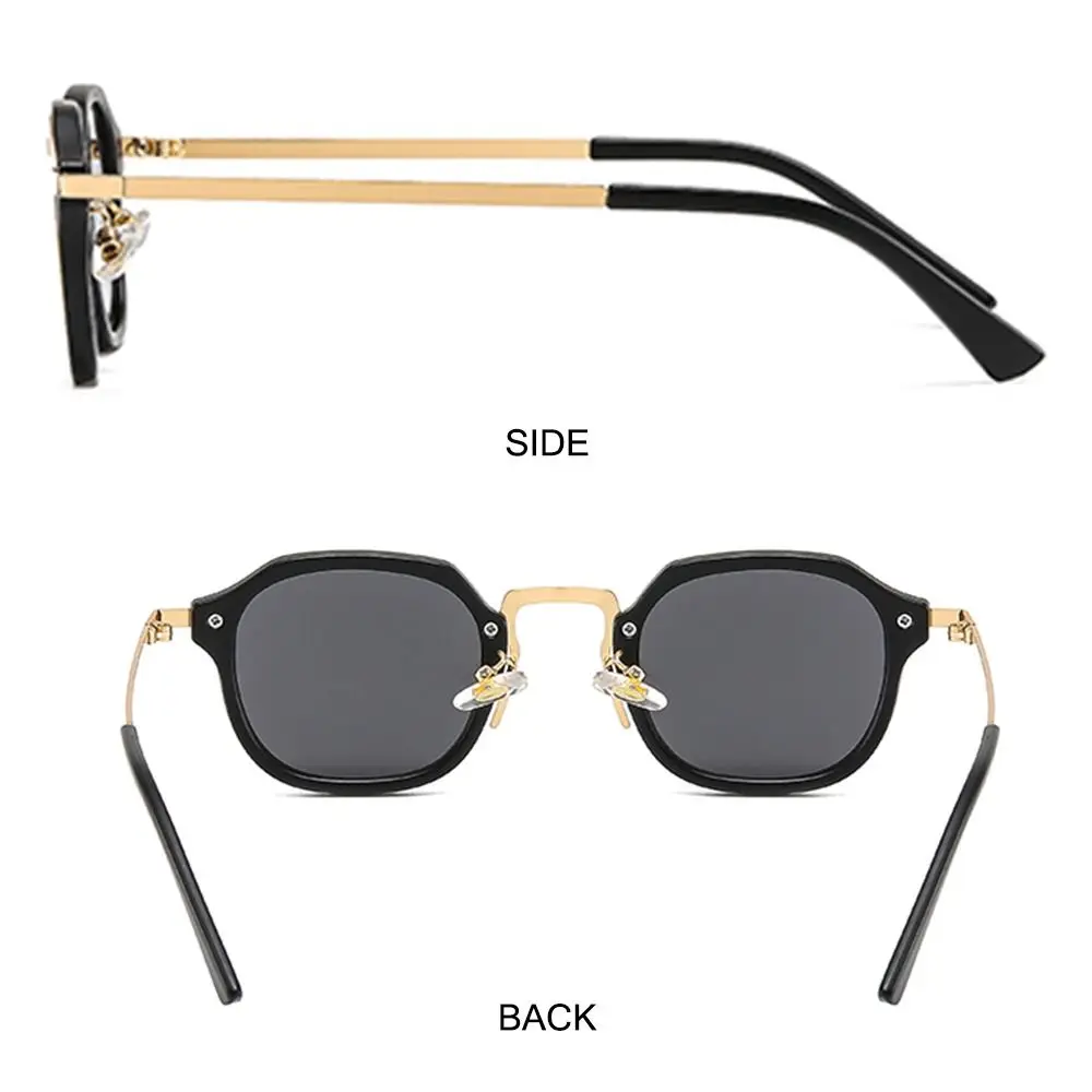 Trendige kleine quadratische Sonnenbrille mit Metallrahmen, UV400-Schutz, Y2K-Punk-Sonnenbrille, Fahrsonnenbrille für Damen und Herren – Detail 12