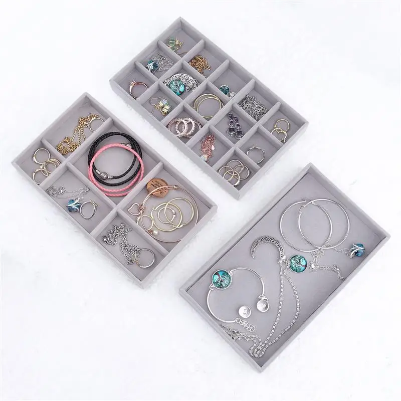 Fashion Velet Jewelry Display Organizer Box Tray Holder Ring