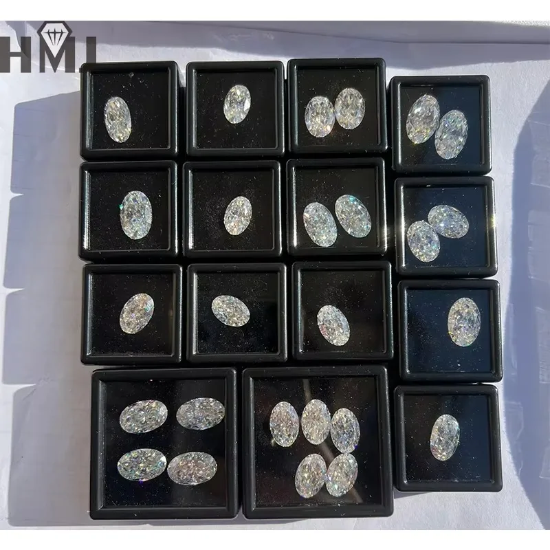 Crushed Ice Cut Lose Moissanit-Steine, Ovalform, D-Farbe, VVS1-Reinheit, Edelsteine für 925 Silberschmuckherstellung und Ringfassungen