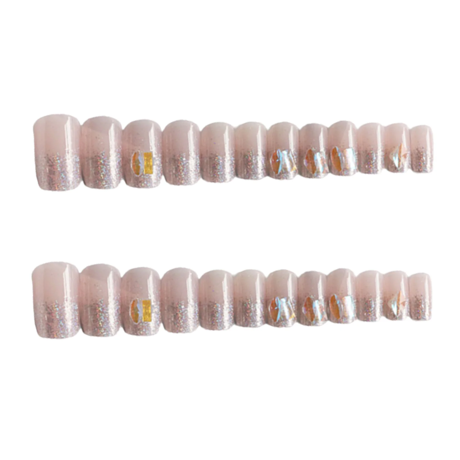 

Квадратные блестящие поддельные ногти набор полное покрытие палка на ногтях с алмазом Авроры для DIY дома маникюрный набор