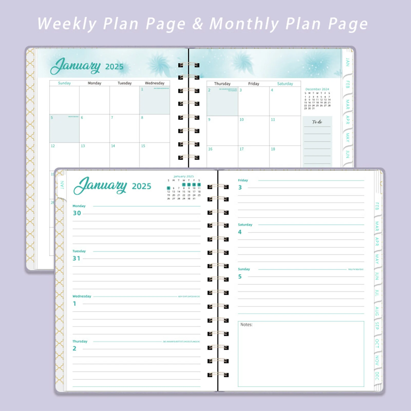 Schedule Notebook Weekly and Monthly Planner Stylish Design Practical Tool Exquisite Thanksgiving Gift Office School Supplies