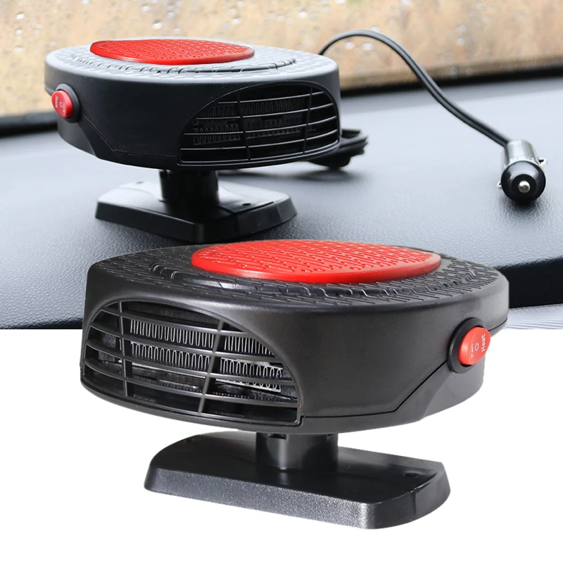 Black & Red 12V 150W Universal Car Front Heater Cooler Dryer Fan
