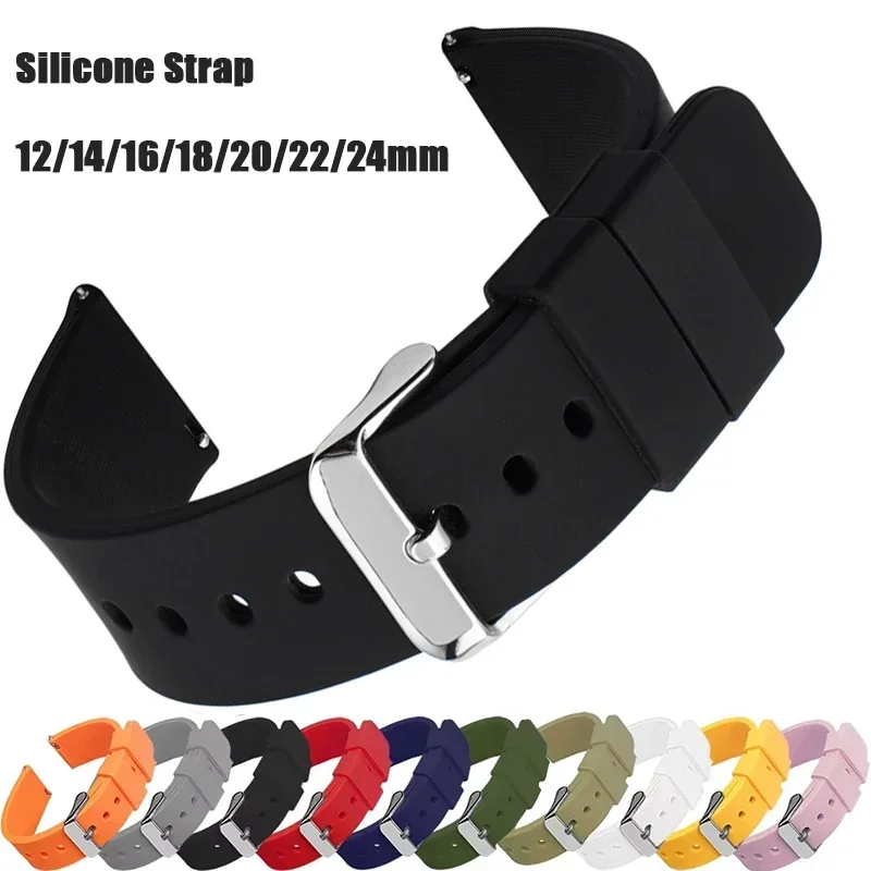 Soft Quick Release Silicone Smart Watch Band - Variety of Sizes Available