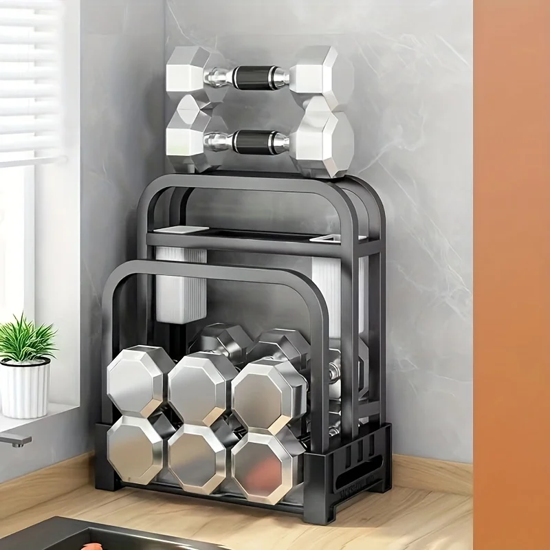 Knife Holder Kitchen Rack Home Countertop Cutting Board Rack Integrated Storage 1pc
