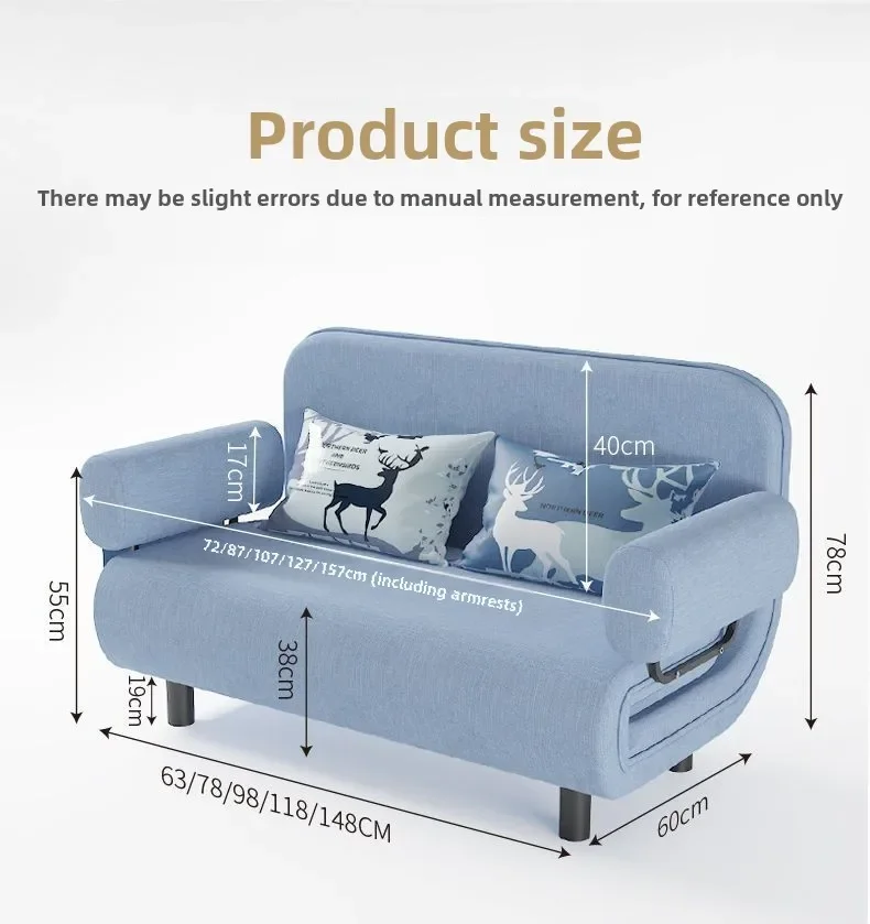 Folding Sofa Bed Dual-purpose Leisure Internet Celebrity Nap Simple Small Apartment Multi-functional Simple Bed Sofa Foldable
