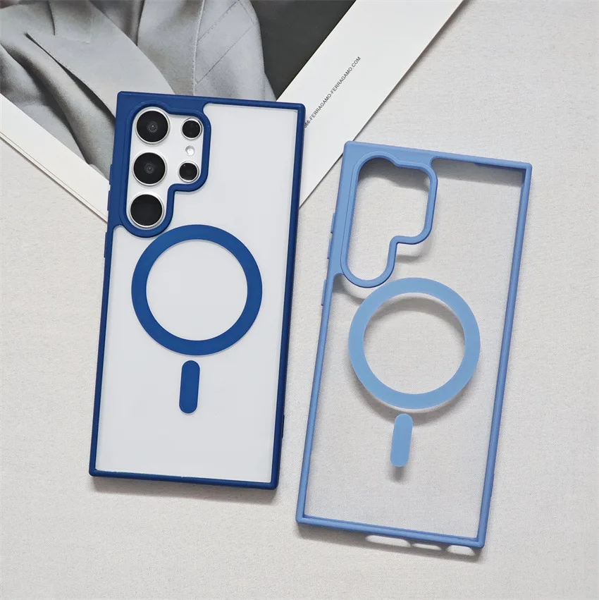 Transparent Candy Color Magnetic Shockproof Case with Magsafe Compatibility