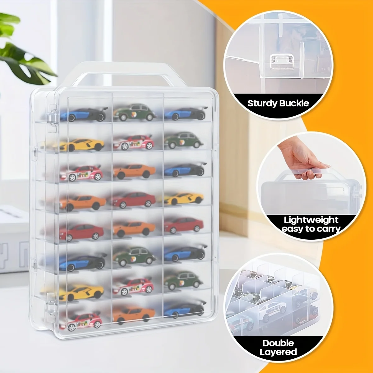 1pc double-sided storage box portable transparent storage box 46 compartments storing embroidery sewing thread sewing storage box sewing thread box