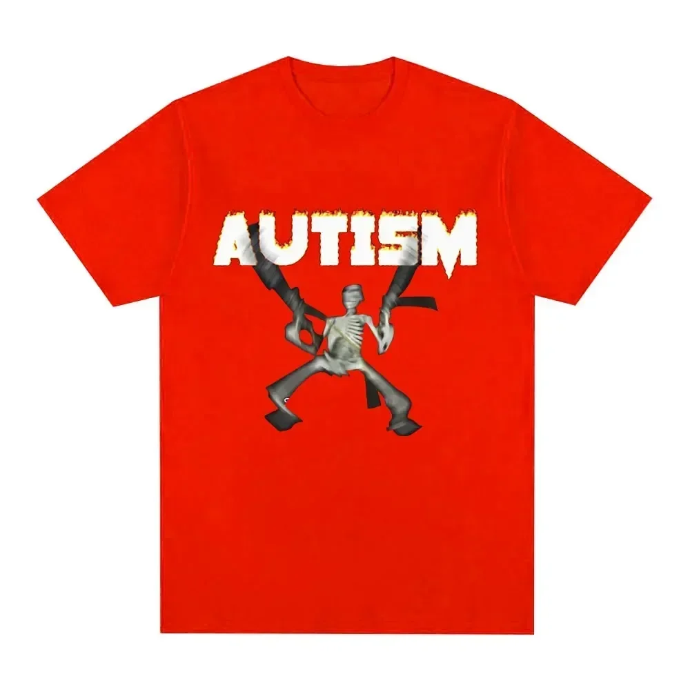 Autism Skeleton Meme Women Cotton T-Shirt Humor Funny Skull Printed T Shirt Short Sleeve Tshirt Oversize Streetwear Tee Tops 6