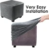 Thick Velvet 3 Size Square Ottoman Covers Stretch Footstool Cover Bench Stool Cover Washable Furniture Protector Stool Covers 6