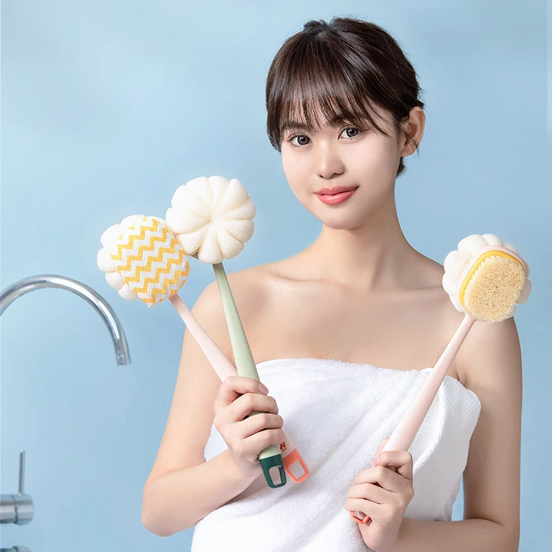 

Double-sided Sponge Bath Brush Long Handle Soft Hair Back Body Shower Brushes Back Rub Bath Brush Hygienic Clean Detachable