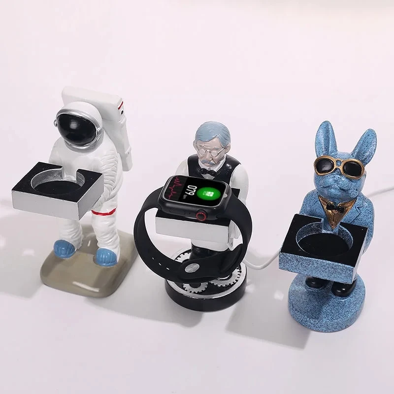 Wireless Watch Charging Stand for Apple Watch 8 7 6 5 4 Creative Astronaut Doll Desktop Charging Base Storage Rack Support
