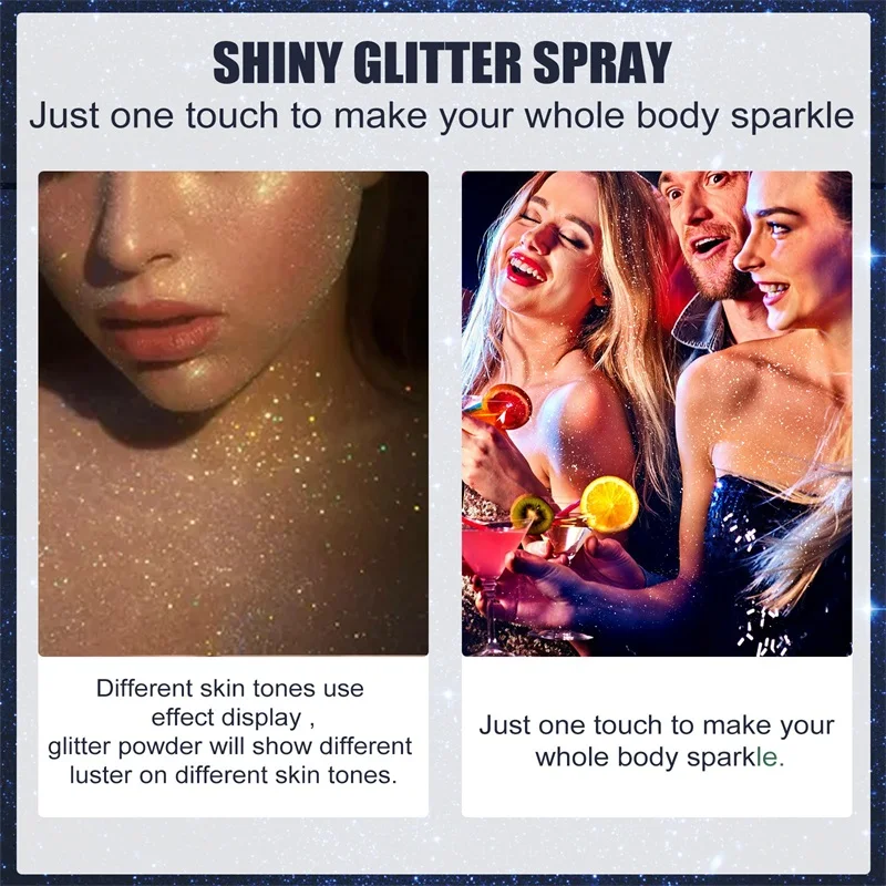 Shiny Glitter Spray Hair And Body Glitter Spray Quick Drying