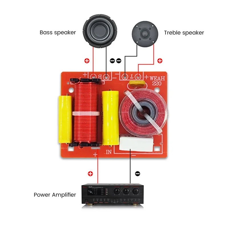 Speaker 2 Way Audio Board Frequency Divider Treble Bass 2 Unit Crossover Filters 120W Bookshelf HIFI Speaker Divider DIY hifi speaker