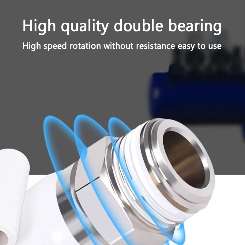 Pneumatic Rotary Connectors Swivel Fittings 360&deg; Rotation MaleThread M5 1/4 1/2 Hose Joint 6/8/10mm Revolute DEUBLIN Connector