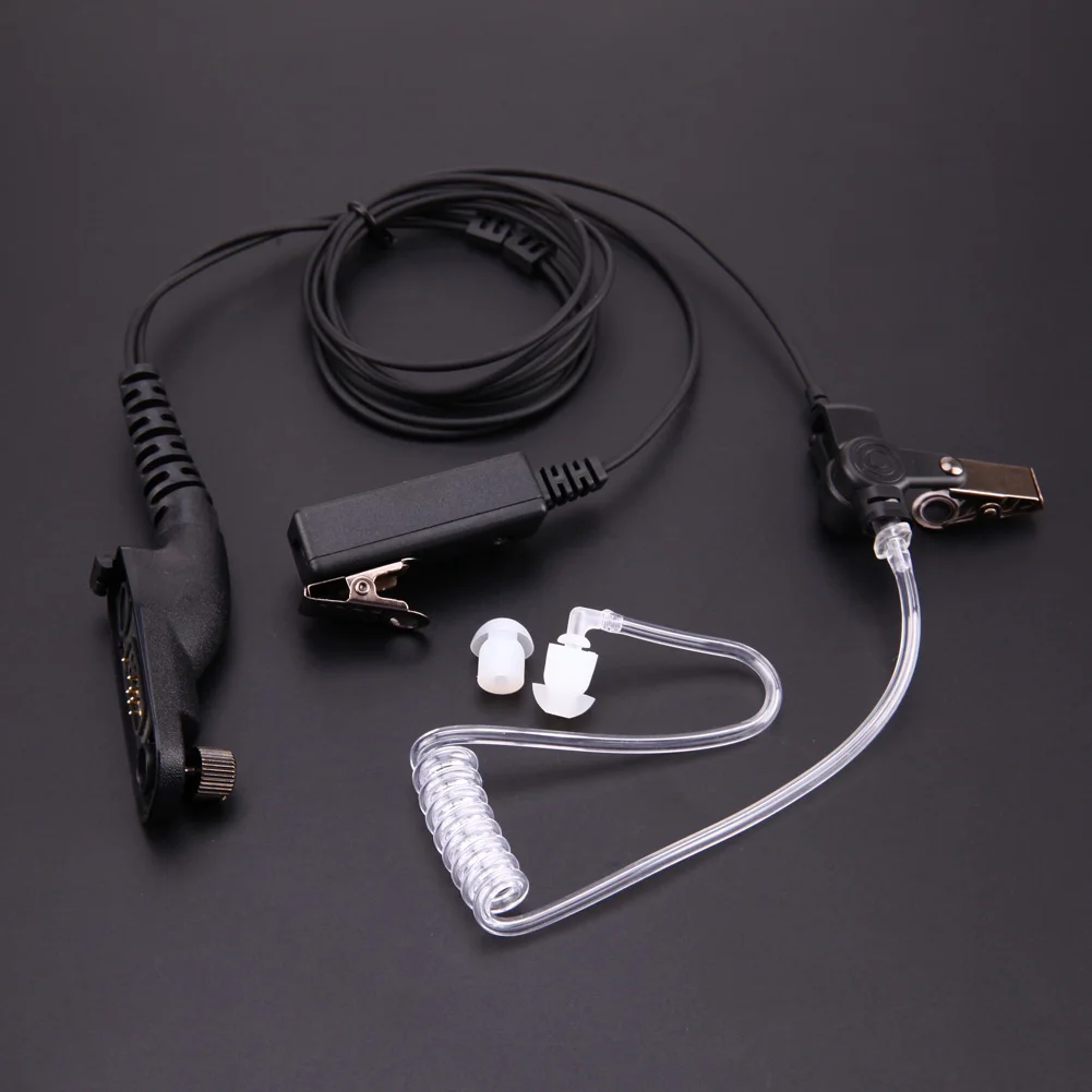 Acoustic Radiation Protection Anti-Radiation Headphones Air Tube Handsfree Earphone with Microphone Volume Control Ear Hook