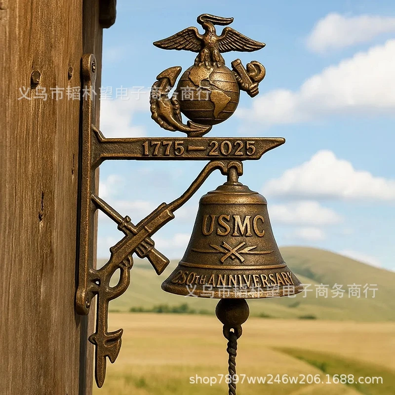 레트로 야외 벨 Usmc 250 주년 기념 벨 교수형 정원 벨 벽 마운트 초인종 장식 정문 집 외부 장식