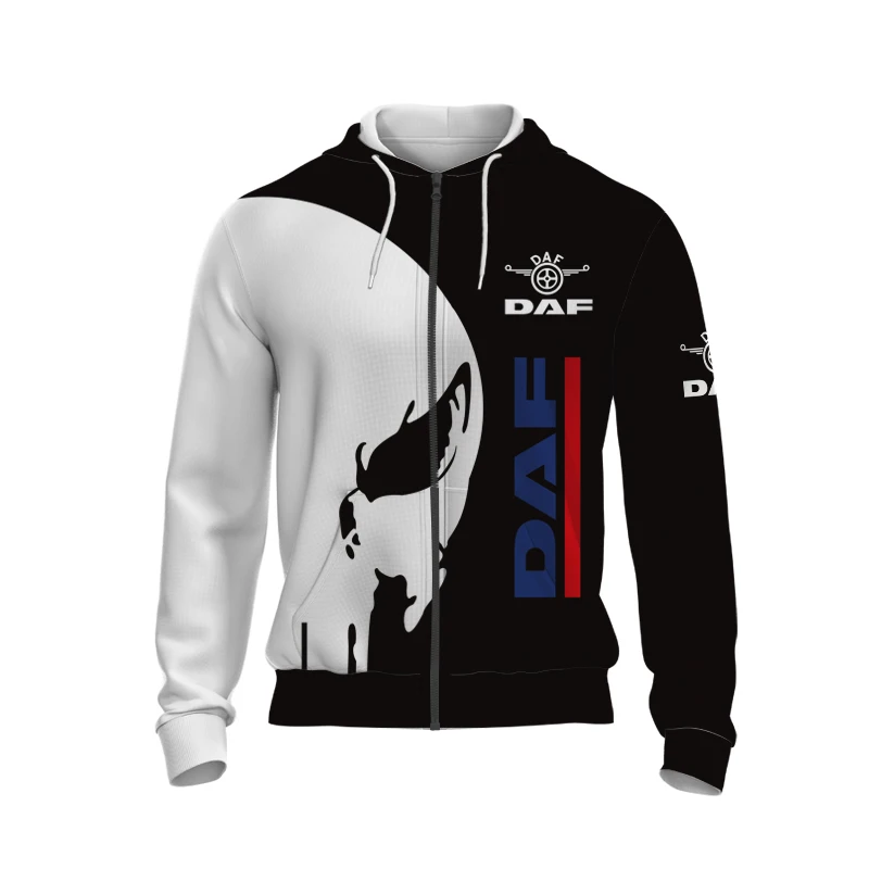 thumbnail image 1 of Chaqueta con cremallera y logotipo DAF con impresión digital 3D para hombre y mujer, sudadera con capucha, ropa deportiva informal unisex Harajuku, envío gratis, novedad de 2024, 1 of 4