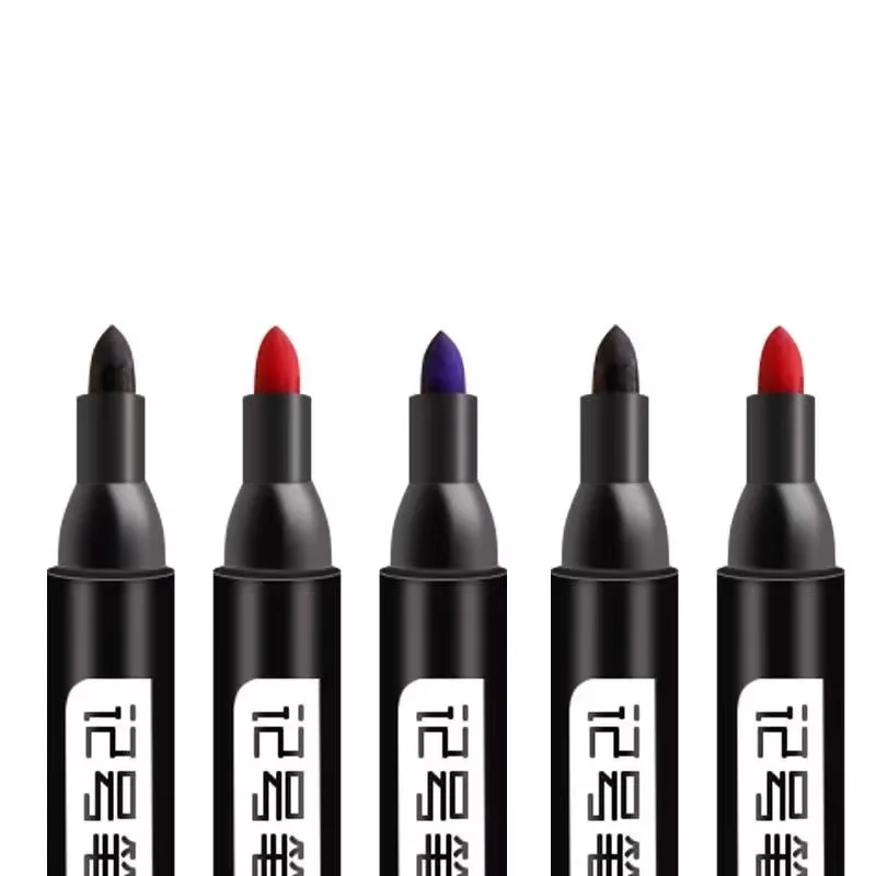Premium Set of 10 Bold Black Non-Erasable Marker Pens for Permanent Marking and Notation