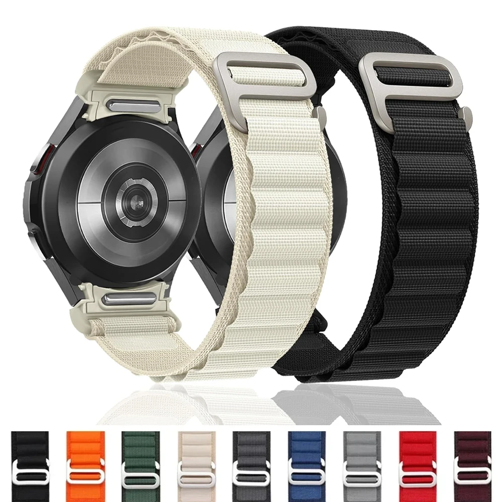 

Ремешок нейлоновый для Samsung Galaxy watch 6 classic 4/5 Pro 45 мм 44 мм 40 мм 47 мм 43 мм