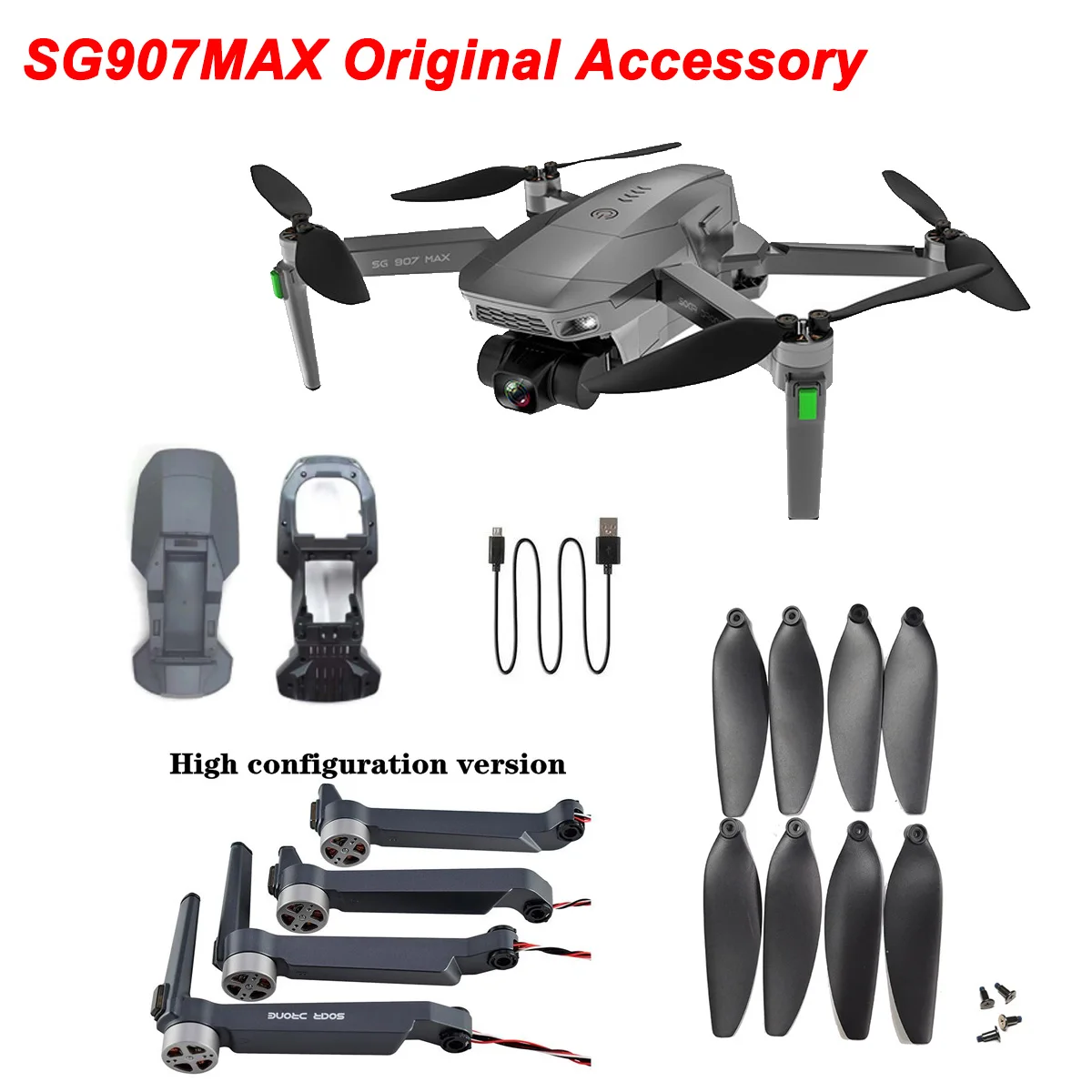 SG907MAX SG907 MAX Оригинальный аксессуар для дрона пропеллер реквизит кленовый лист рычаг с контроллером двигателя Корпус Корпуса USB зарядное устройство