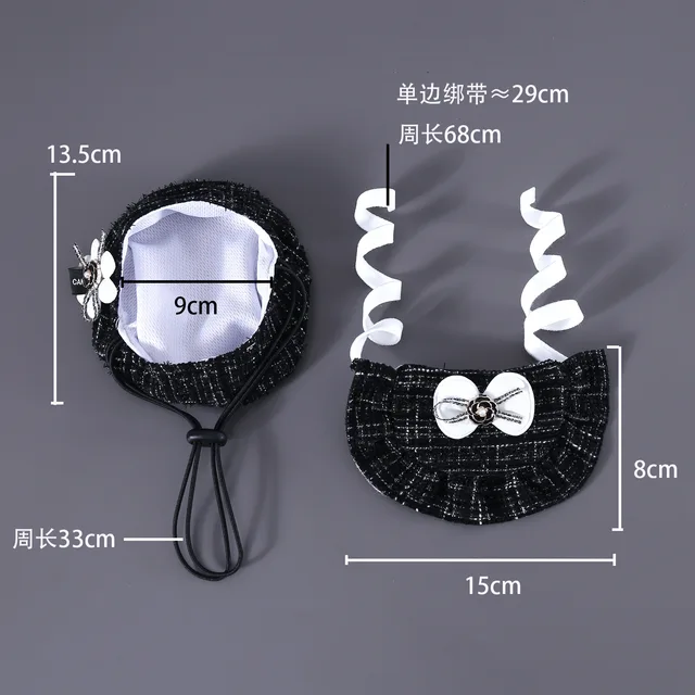 Quality Pet Hat Weaving Small Fragrant Flower Bud Hat Bow Lace Bib Pet Cat Dog Accessories Camellia Set Party Dressing Supplies 4