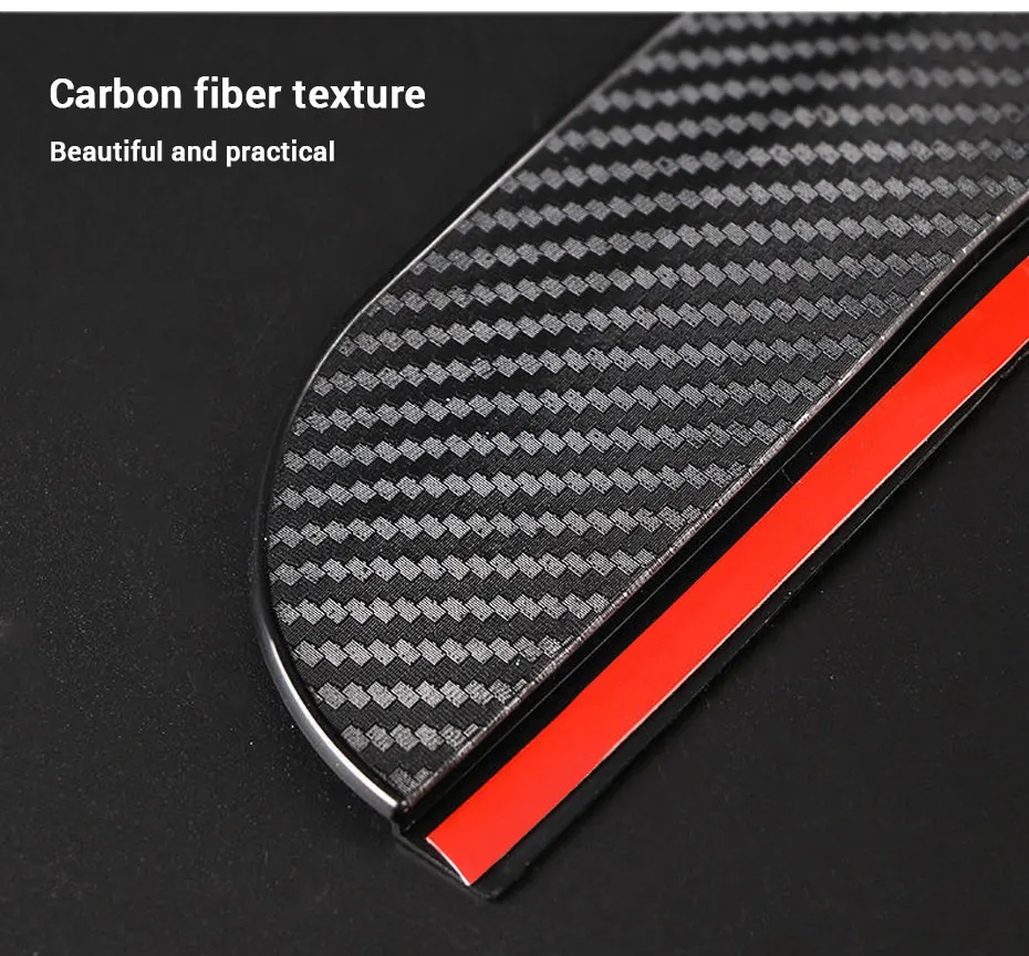 SEAMETAL 2 stücke Universal Auto Rückspiegel Regen Augenbraue Carbon Faser Auto Rückansicht Regendicht Klingen Aufkleber für Auto Zubehör – Detail 8