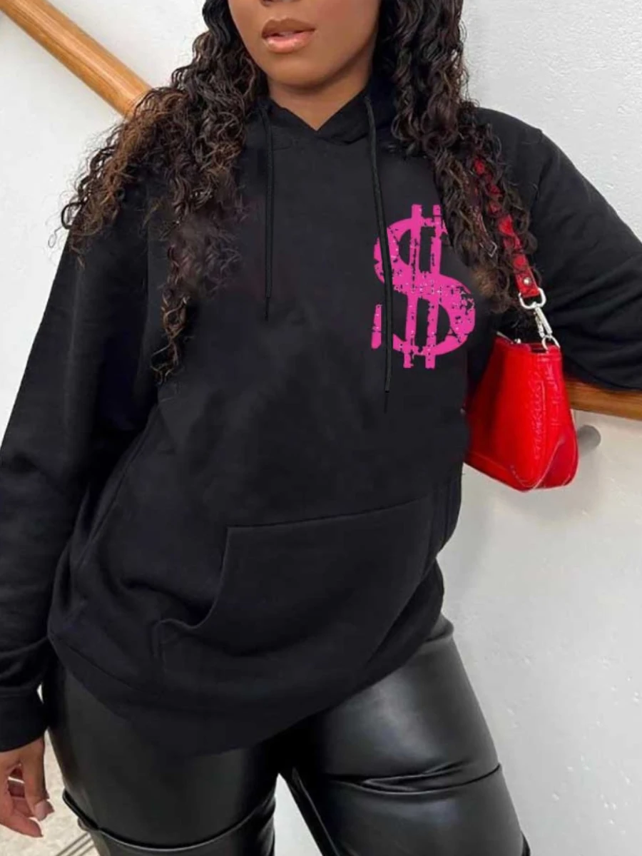 Sudadera con estampado de letras de dinero BOLUBAO, sudaderas con capucha de marca de moda para mujer, nuevas sudaderas con capucha casuales de primavera y otoño, sudaderas con capucha superiores, sudadera