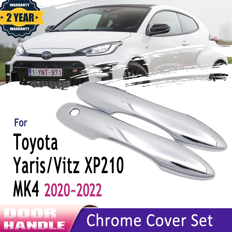 Chrome Door Handle Exterior Cover Protector For Toyota Yaris Xp210 Vitz 2022 Accessories MK4 4 2020~2022 Car Accessories Overlay 1