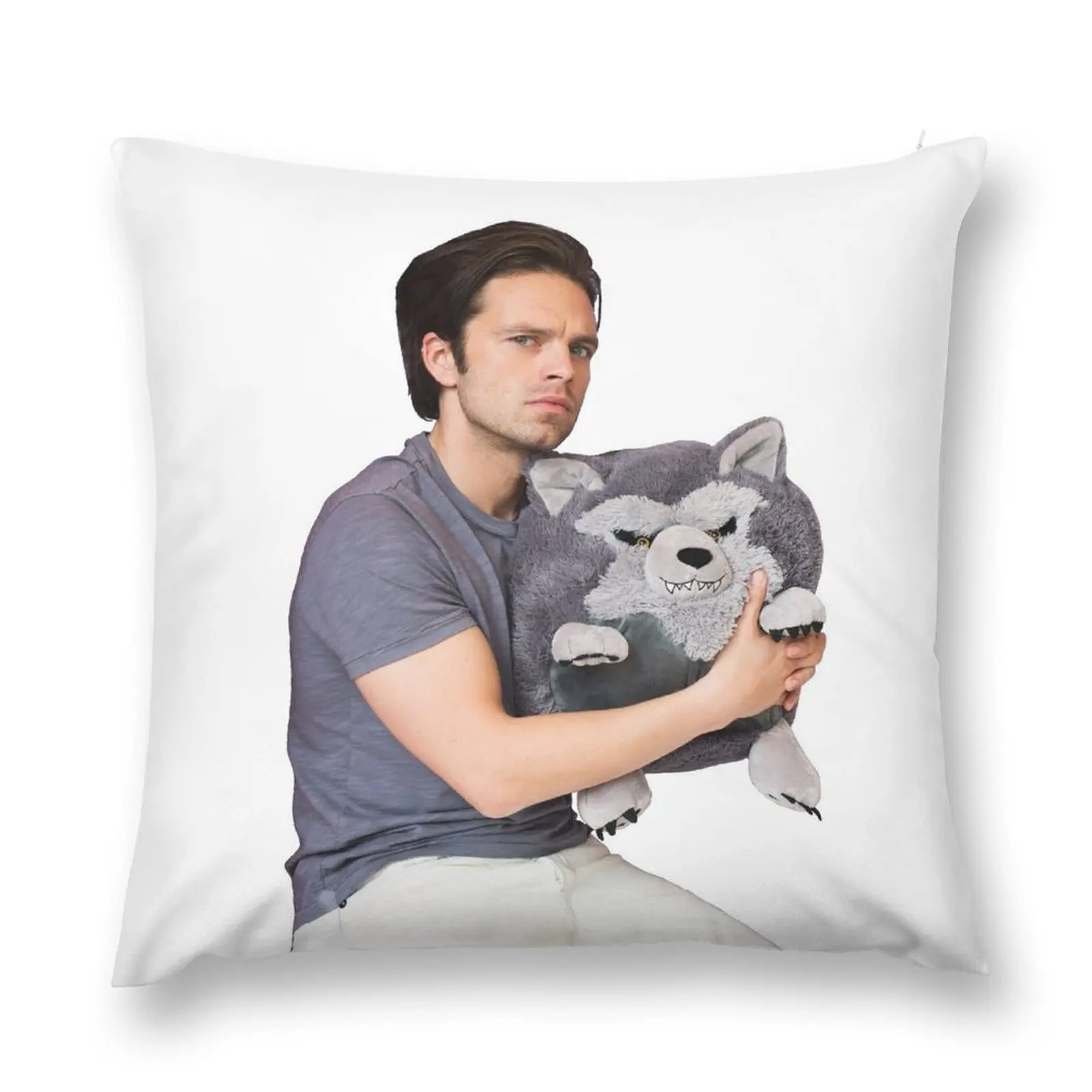 

Sebastian Stan being cute Throw Pillow bed pillows Decorative Sofa Cushions