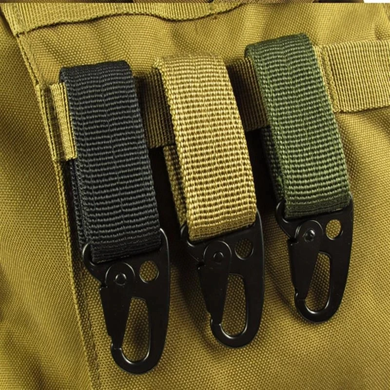 carabiner clips Carabiner High Strength Nylon Key Hook Military Webbing Buckle Hanging System Belt Buckle Hanging Camping Metal Accessories