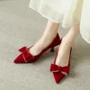 Pointed Toe Butterfly-knot Wedding Pumps Thin Heels Beautiful Women's Shoes High Heels Sexy Comfortable Shoes Casual Lady Pumps 1