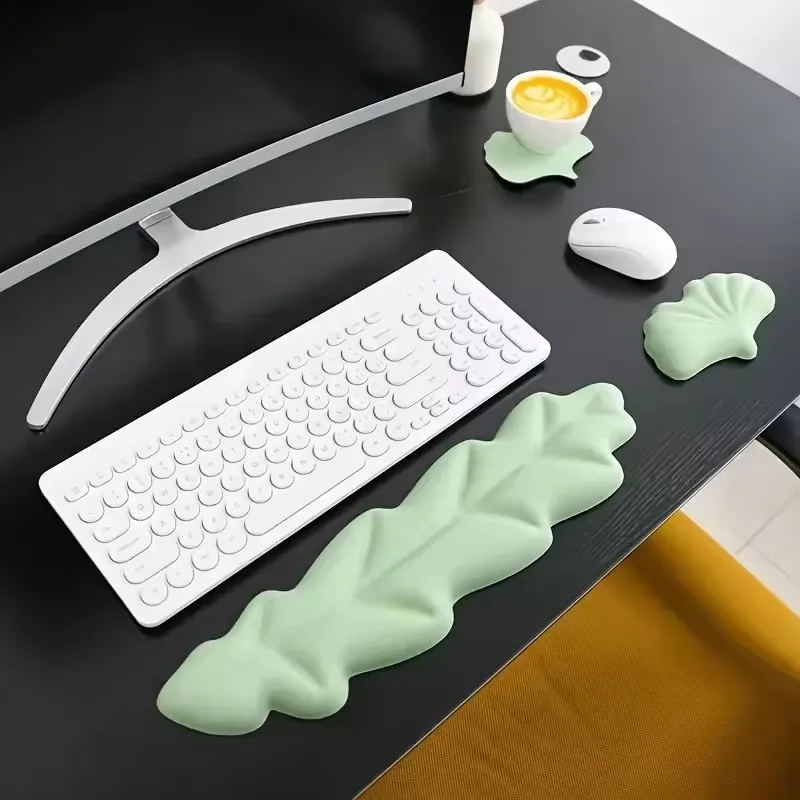 Leaf Keyboard Wrist Guard Cloud Wrist Guard Mouse Pad Ergonomic Lycra Foam Memory Anti-slip Support Office